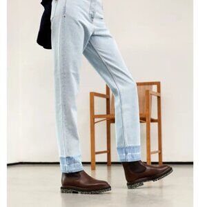 DEAR FRANCES Tony Brown Leather Speck Sole Lug Boots